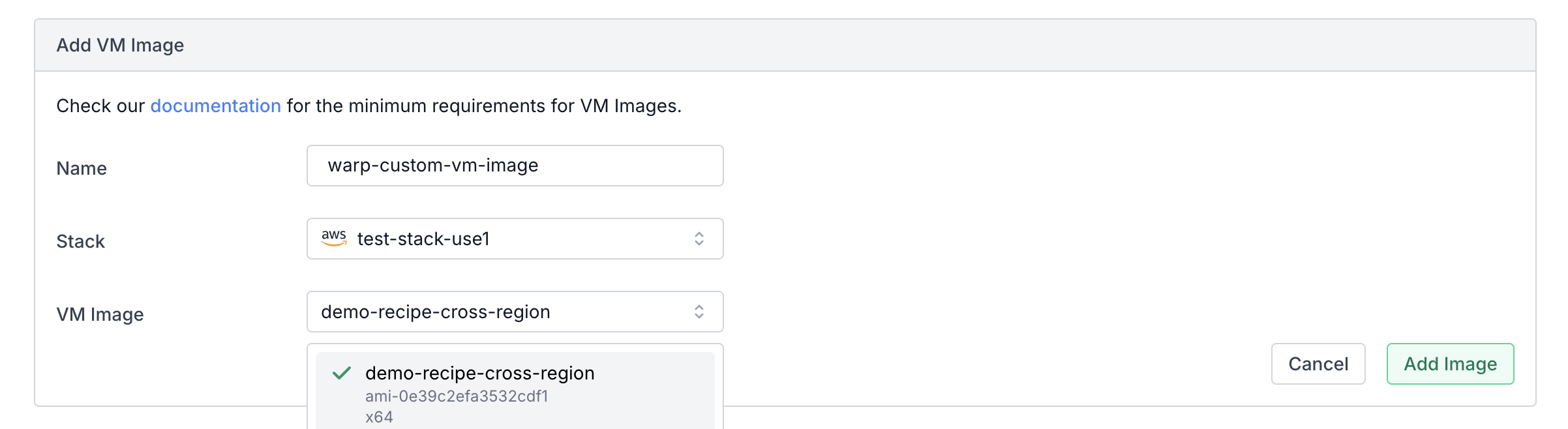 Add VM Image