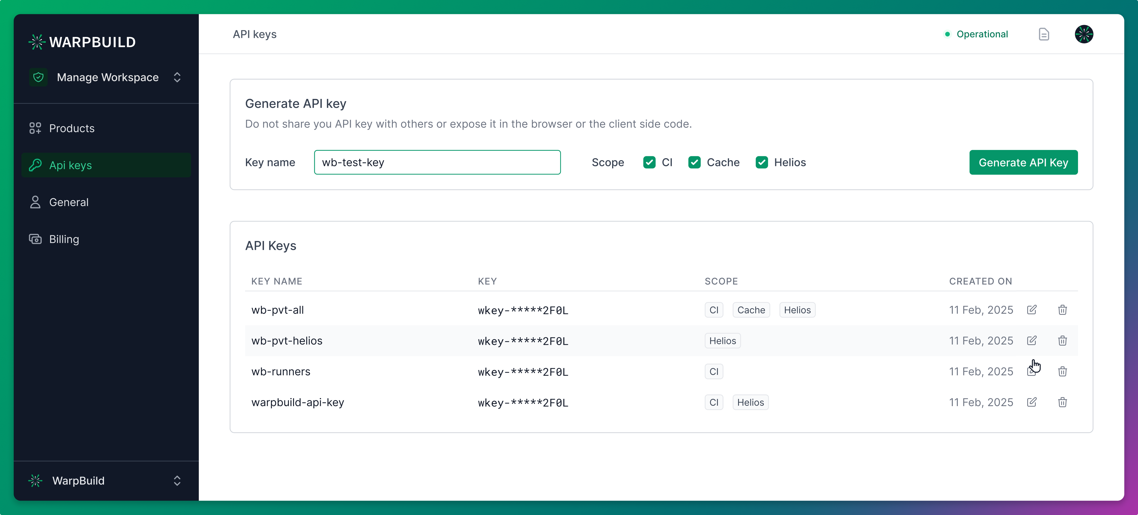 Create an API key